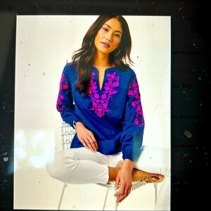 Lilly Pulitzer Emberline Eyelet Tunic Top